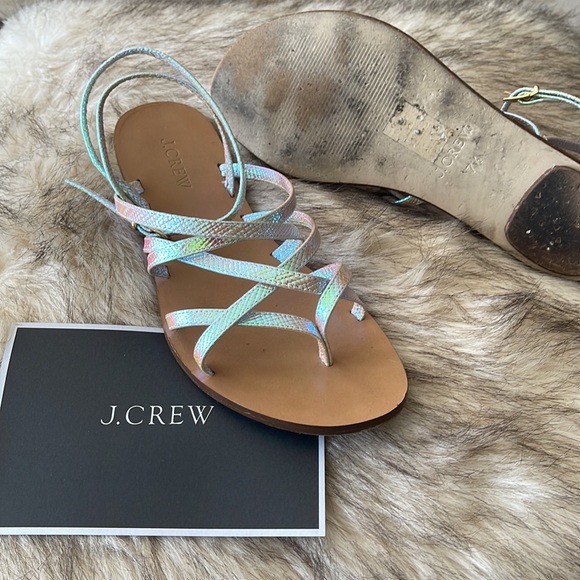 J CREW - Women's Clara Iridescent Sandals - Gently used - Sized 7 1/2 - Picture 3 of 9